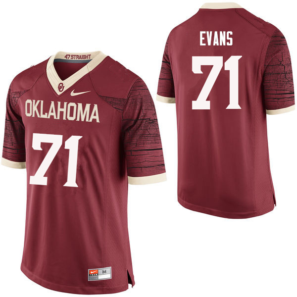 Oklahoma Sooners #71 Bobby Evans College Football Jerseys Limited-Crimson